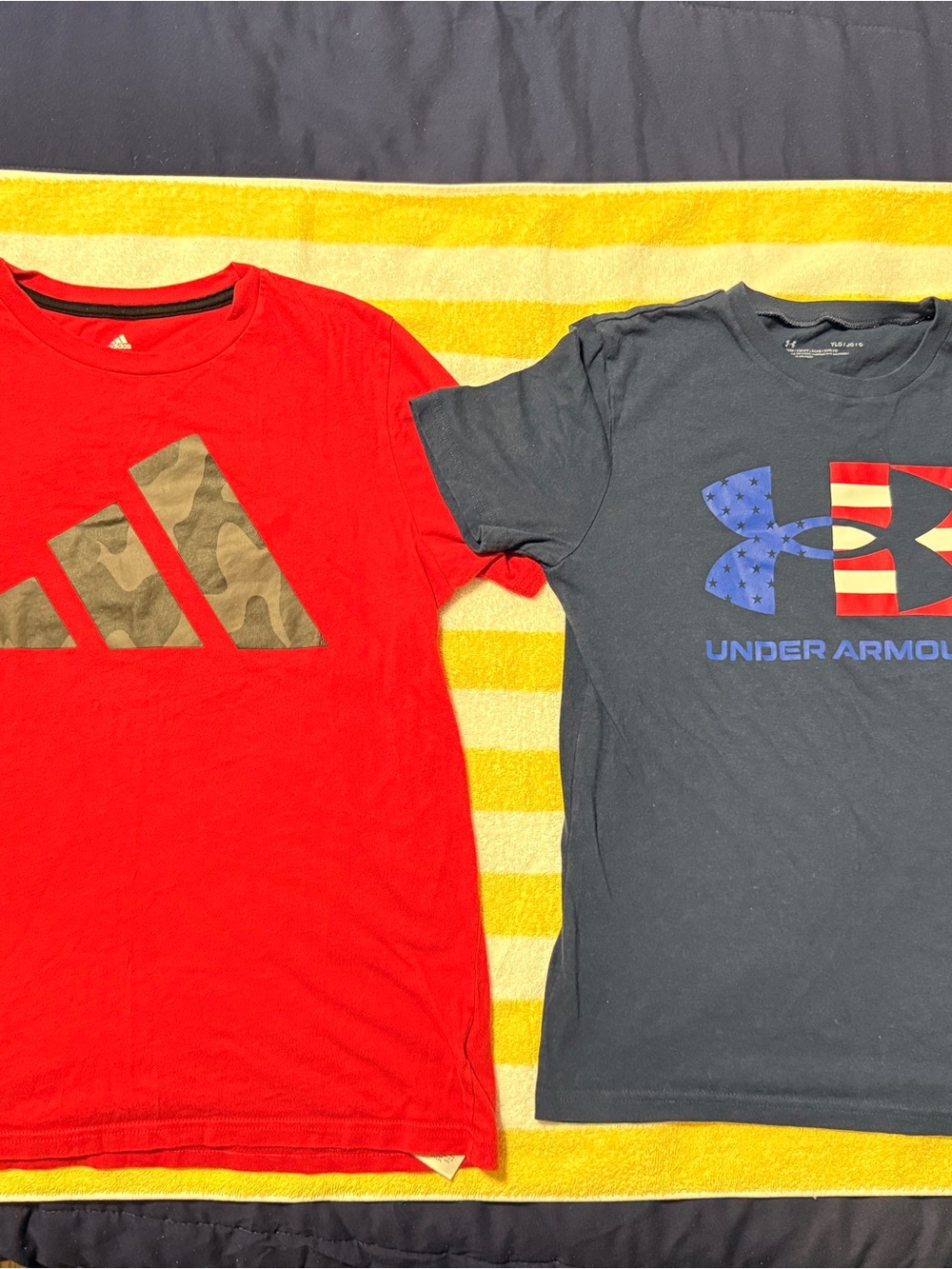 adidas Red Short Sleeve Tee with Camo Logo